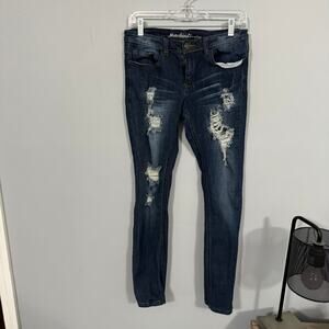 Machine pour neuf mode Distressed Ripped Skinny Jeans Juniors Size 9 Women's 30
